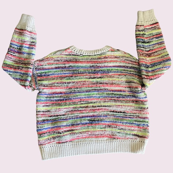 COACH Summer Stripes Soft Wool Mohair Blend Crew Neck Sweater Size‎ Small/Medium - Picture 3 of 7